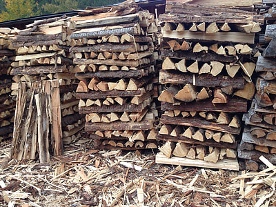 kayu, saham, holzstapel, kayu bakar, tumpukan, log, industri kayu