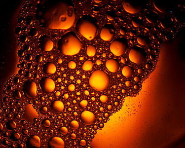 abstraktní umění bubliny, zlato, zlatý, nápoj, hnědá, nápoj, jídlo