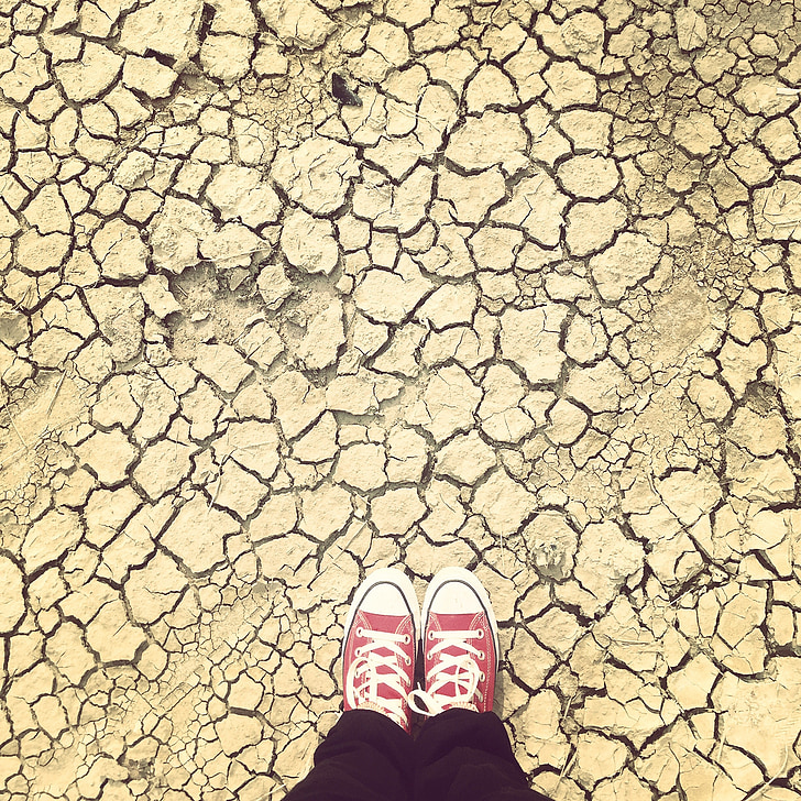 earth, drought, the ground cracked, outdoors, nature