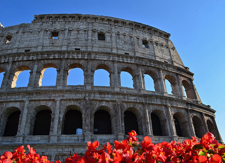 colosseum, italy, rome, arena, gladiators, ruin, building