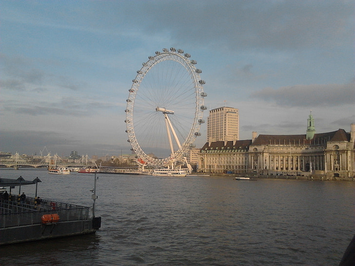 london, the river thames, giant ferris wheel