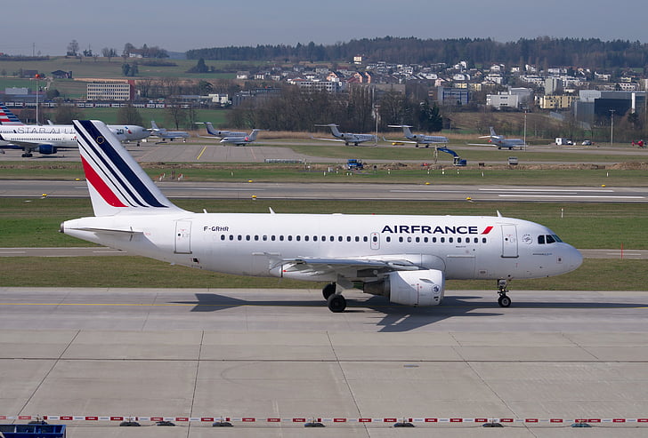 Flugzeug, Air france, Airbus, A319, Flughafen Zürich, Asphalt, Flugzeug