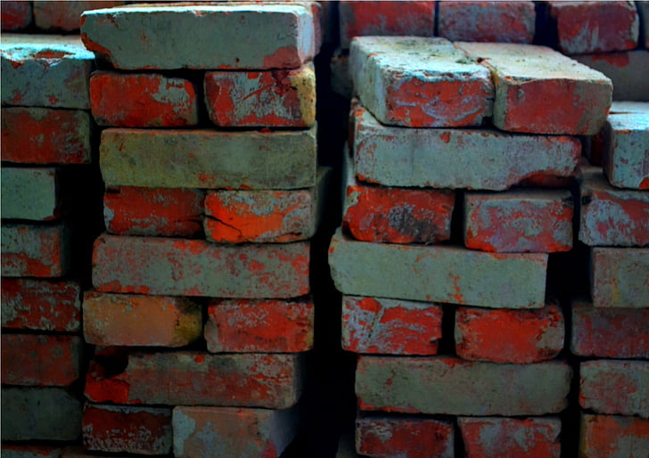 brick, red, old, pattern, stone, color, structure