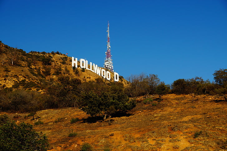 Hollywood, Sky, Kalifornien, framgång, masten, sommar, Hill