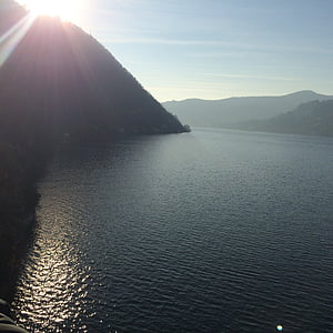 Lake, winter, het Comomeer, Como, natuur, berg, buitenshuis