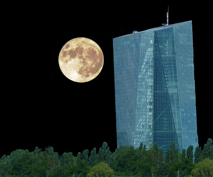 EKB, Bank, Európa, euro, felhőkarcoló, Frankfurt, felhőkarcoló