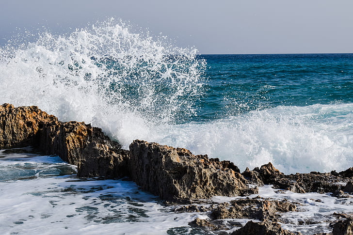 valovi, Kamenita obala, erozije, more, vode, tekućina, priroda