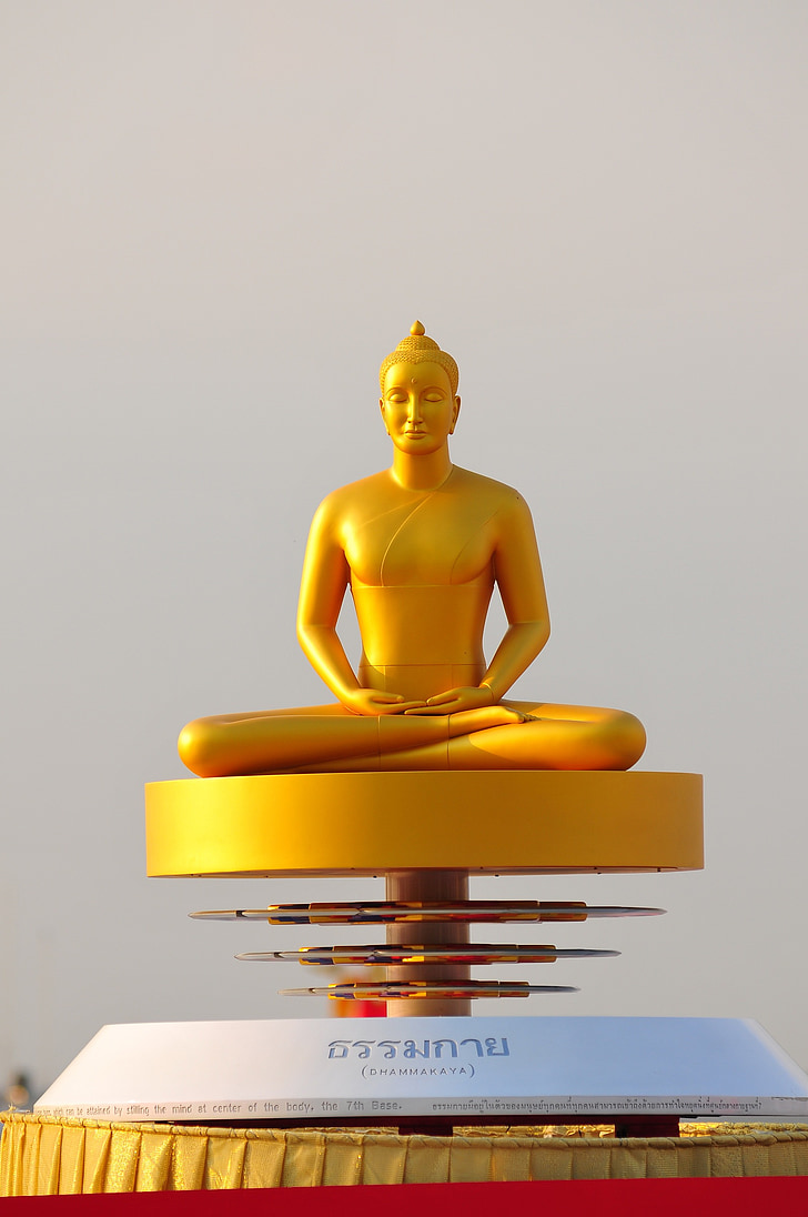 Buddha, buddhisme, gull, Wat, Phra dhammakaya, tempelet, dhammakaya pagoda