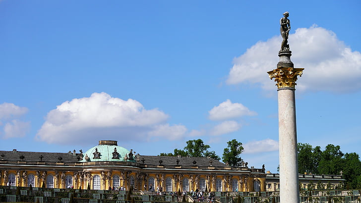 Sanssouci, Potsdam, Park sanssouci, skulptur, stängda sanssouci, historiskt sett, platser av intresse