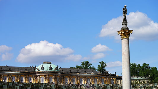 Sanssouci, Potsdam, Park sanssouci, skulptur, stängda sanssouci, historiskt sett, platser av intresse