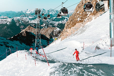 action, adventure, alpine, cable cars, climb, cold, daylight