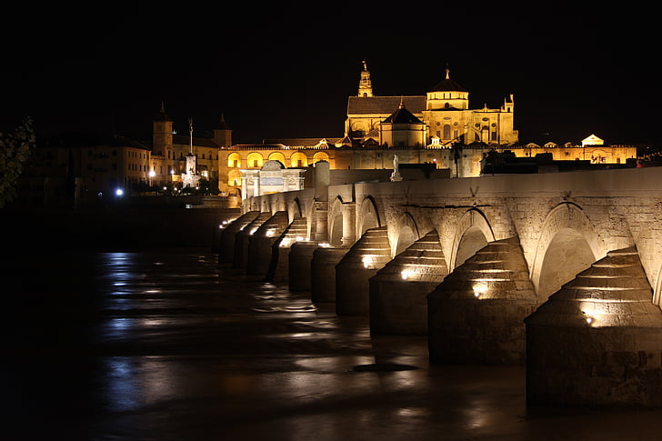 Córdoba, España, puente, romano, Andalucía, agua, reflexión
