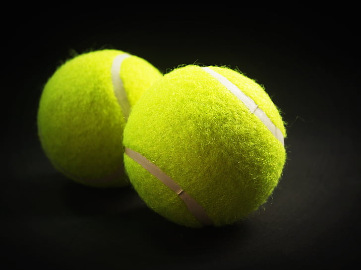 ball, racket, white, yellow, background, closeup, isolated