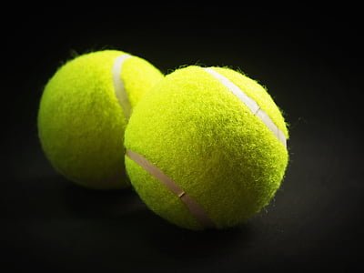bola, raquete, Branco, amarelo, plano de fundo, closeup, isolado