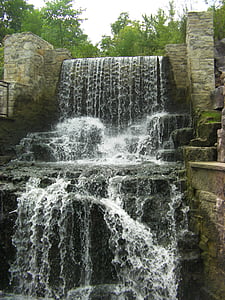 waterfall, water, fall, falls, stream, cascade, flowing