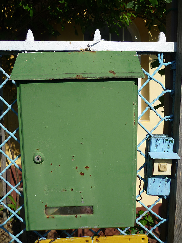 cassetta postale, verde, vecchio, Bell