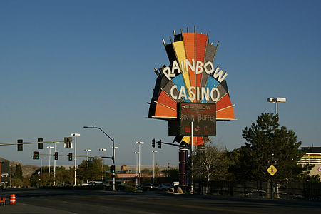 rainbow casino, casino, billboard, wendover, nevada, color, symbol