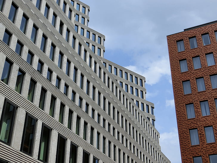 Berlim, edifício, arquitetura, moderna, plano de fundo, fachada, janela