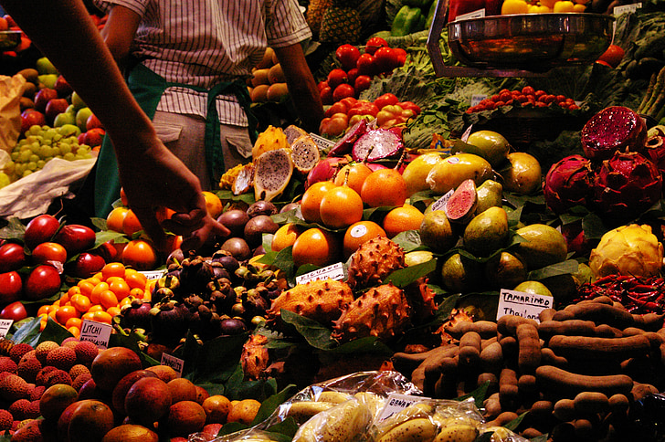 tirgus, augļi, dārzeņi
