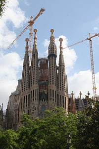 spain, barcelona, cathedral, architecture, places of interest, gaudí, sagrada Familia