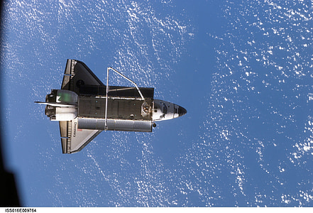 űrrepülőgép, felfedezés, a fenti, ISS, Nemzetközi Űrállomás, hely, űrhajó