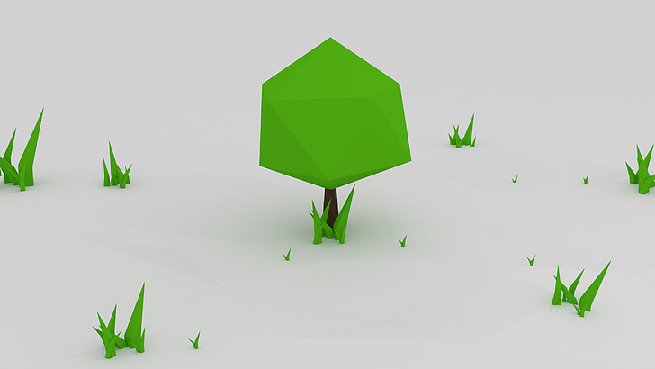 arbre, Prat, angular, verd, Polyana, document, del paper