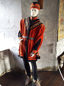 middle ages, meersburg, castle, man, costume, clothing, medieval