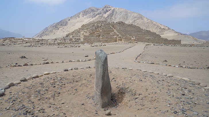 Huanca, pedra, desert de, Perú, Caral, sorra, àrid
