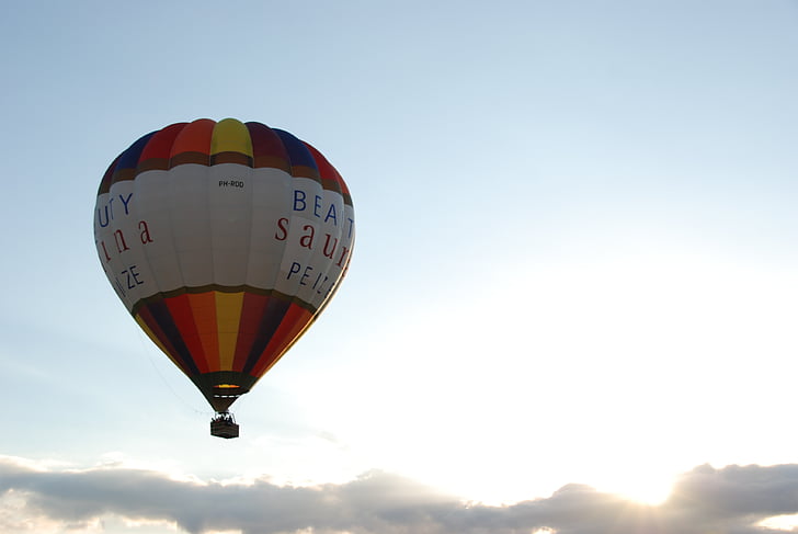 balon, vrući zrak balon, letjeti, plovak, klima, oblaci