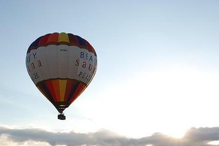 balão, balão de ar quente, voar, carro alegórico, ar, nuvens