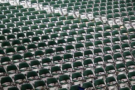 ปิด, รูปภาพ, สีเขียว, เก้าอี้, จำนวนมาก, เหตุการณ์, สนามกีฬา