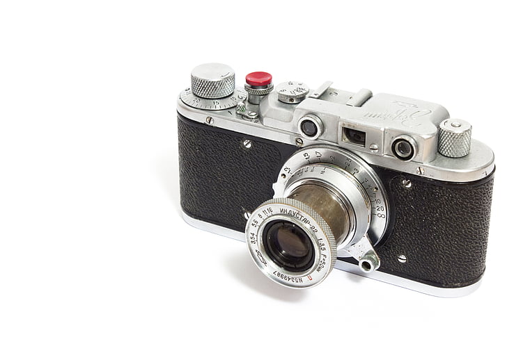 Leica, câmera, analógico, Zorki, Russo, lente, fotografia