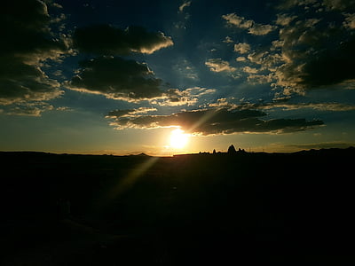 Cappadocia, tramonto di pistola, filtro, Turchia, i suns, la sera