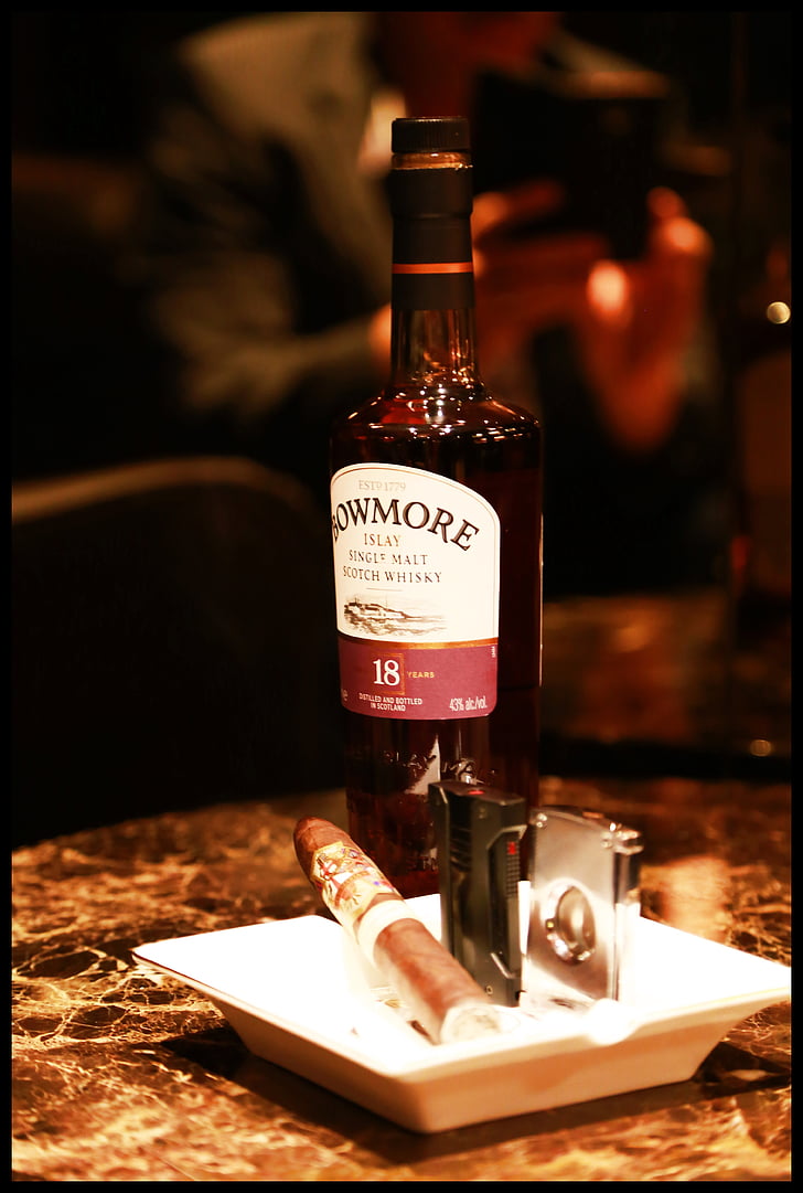 fumar, purs, tabac, Montecristo, Ba na, Cuba, whisky