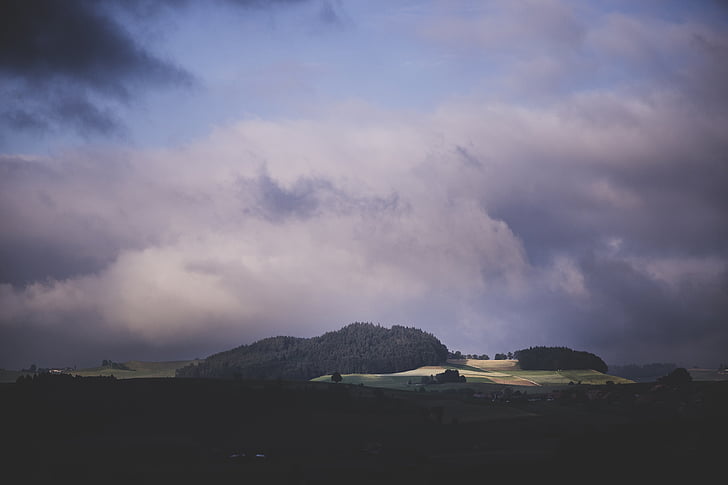 Hora, stromy, krajina, Příroda, scenérie, Divočina, prostředí