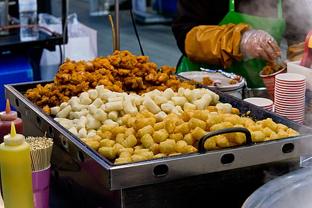 Koreansk street food, Seoul, Korea