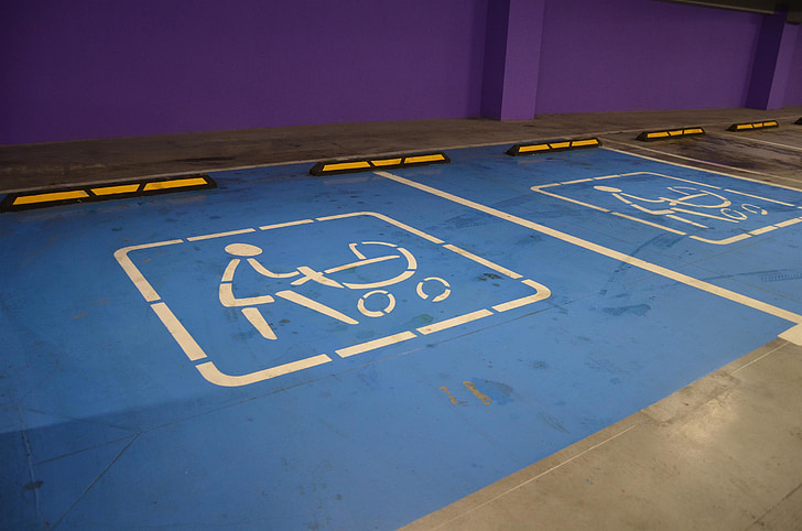 znak, parking, Wózek, dziecko, parking podziemny