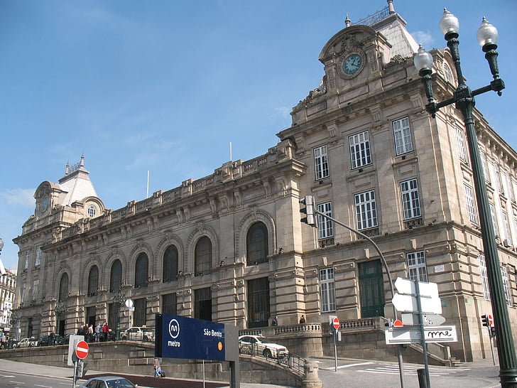 nádraží São bento, Porto, vlaky, Památník, stará budova, Architektura, známé místo