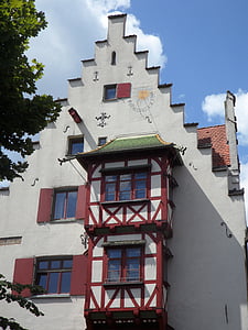 Casa, edifício, fachwerkhaus, Ulm, cidade velha, fachada da casa, decorado