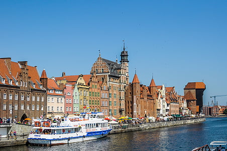 Gdańsk, a régi kikötő, mołtawy, Lengyelország