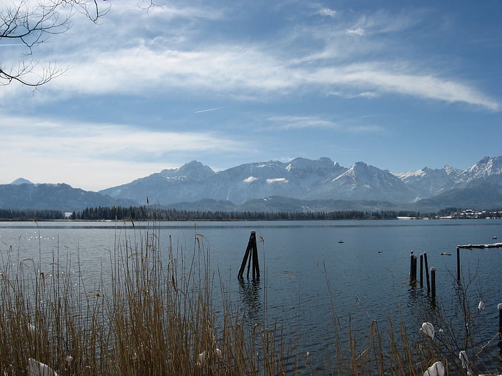 Allgäu, lenyűgöző, kivetéséről, túrázás, ősz, hegyi, tó