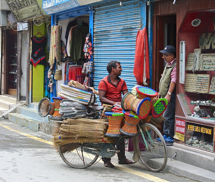 Kathmandu, Nepal, gadesælger, sælger, Asien, Thamel, kreditor