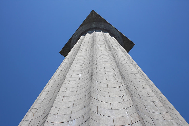 monument, kolonne, høy, oppover, ser opp, høyde, piercing