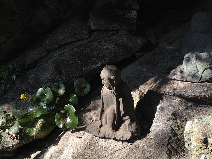 japan, buddha statues, artistic conception, nature, rock - Object