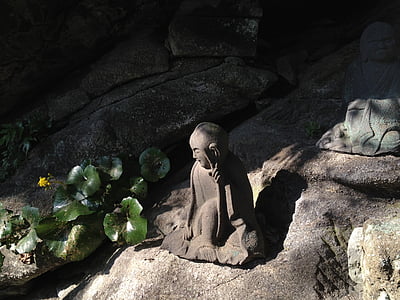 Japonia, statui Buddha, conceptie artistica, natura, rock - obiect