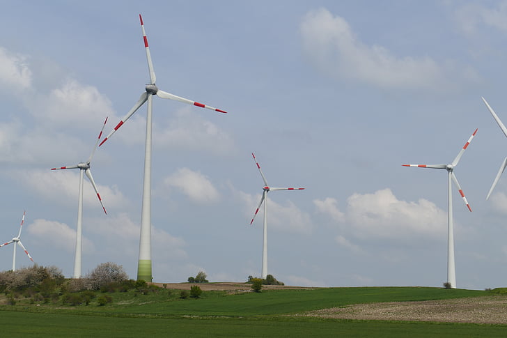 năng lượng gió, cánh quạt, năng lượng, năng lượng sinh thái, windräder, hiện tại, bầu trời xanh