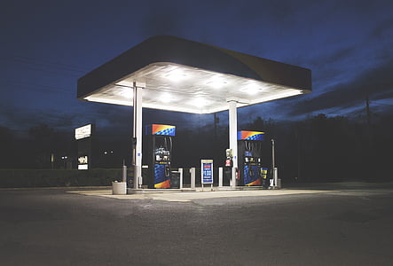 posto de gasolina, gás, Estação, combustível, gasolina, óleo, bomba