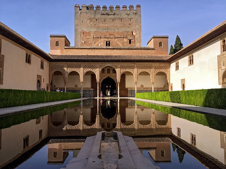 Alhambra, Espanja, Granada, Andalusia, arkkitehtuuri, historiallinen, muslimi