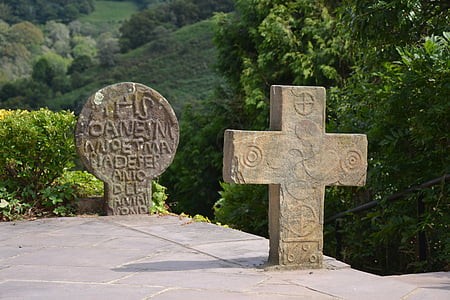 kors, kirkegården, baskisk, kirke, stein kryss, gamle