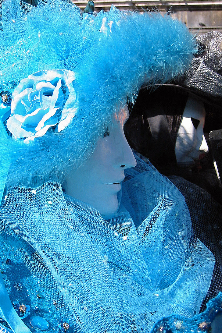 masker, Karnaval, Venesia, Karnaval Venesia, Italia, menyamar, biru